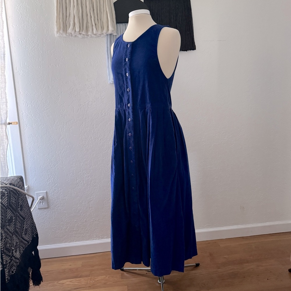 Vintage blue corduroy jumper dress